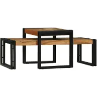 vidaXL Salontafel 2 st Bruin 48 x 40 x 40 cm Massief Acacia Hout