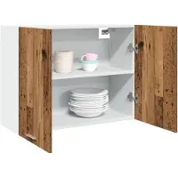 vidaXL Bovenkast Lyon 80x31x60 cm bewerkt hout oud houtkleurig