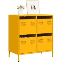 vidaXL Dressoir 68x39x73,5 cm koudgewalst staal mosterdgeel