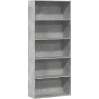 vidaXL Boekenkast 80x30x189 cm bewerkt hout betongrijs
