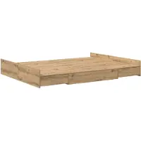 vidaXL Opbergbedframe met lade Artisan Eiken 140 x 200 cm Bewerkt hout