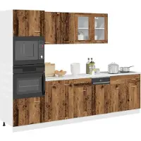 vidaXL 7-delige Keukenkastenset Lyon bewerkt hout oud houtkleurig