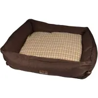 Homea - Hondenmand - Rechthoekig polyester hondenbed, 75 x 70 cm - bruin