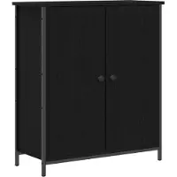 vidaXL Dressoir Zwart Eiken 70 x 30 x 80 cm Bewerkt hout