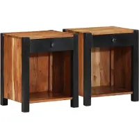 vidaXL Nachtkastje 2 pcs Bruin 40 x 35 x 50 cm Massief Acacia Hout