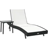 vidaXL Ligstoel 2 st poly rattan Zwart en Wit