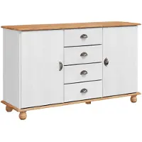 vidaXL Dressoir met lade ASKIM 133,5 x 40 x 79 cm Massief grenenhout