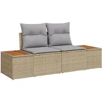 vidaXL Tuin Sofa Beige 184 x 62 x 85cm poly rattan