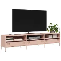 vidaXL Tv-meubel 202x39x43,5 cm koudgewalst staal roze