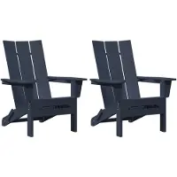 vidaXL Tuinstoel 2 st Marineblauw Polyetheen