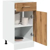 vidaXL Onderkast met lade Lyon 40x46x81,5 cm bewerkt hout artisanaal eiken
