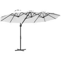 vidaXL Parasol Zand 372 x 198 x 243 cm Polyester en Aluminium