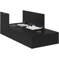 vidaXL Opbergbedframe met opslag Zwart Eiken 70 x 190 cm Bewerkt hout
