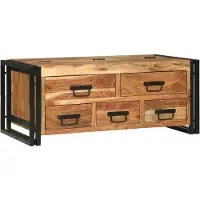 vidaXL Salontafel met lade Bruin 90 x 50 x 38 cm Massief Acacia Hout