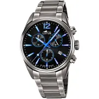 Lotus Chronograaf Horloge, quartz, herenhorloge, roestvrijstalen band, tot 10 bar waterdicht