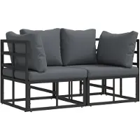 vidaXL Buiten Meubilair 2 Stuk Zwart en Anthraciet 71,5 x 71,5 x 71 cm