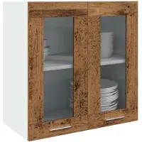 vidaXL Keukenbovenkast Lyon met glazen deur 60x31x60 cm oud houtkleurig