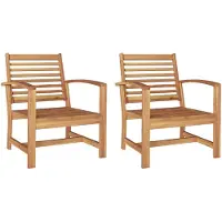 vidaXL Stoel 2 Stuk Bruin 65 x 60 x 76,5 cm Massief Teakhout