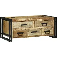 vidaXL Salontafel met lade Bruin 90 x 50 x 38 cm Massief Mango Hout