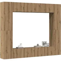 vidaXL 8-delig Tv-meubelset wandmontage bewerkt hout artisanaal eiken