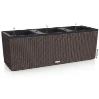 Lechuza TRIO COTTAGE 30 - Plantenbak - met uitneembare binnenbakken - met bewateringssysteem - ALL-IN-ONE set met LECHUZA-PON - mokka