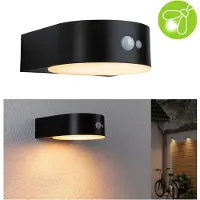 Paulmann Solar LED-wandarmatuur voor buiten Eileen Bewegingsmelder insectvriendelijk IP44 2200K 300lm Zwart