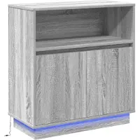 vidaXL LED Dressoir Grijs Sonoma 71 x 34,5 x 75 cm Bewerkt hout