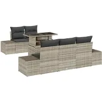 vidaXL Tuinbank Set met kussen 6 pcs Lichtgrijs 100 x 55 x 73 cm