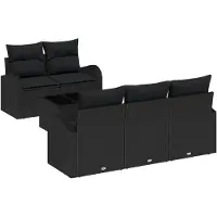 vidaXL Tuinbank Set Zwart 55 x 55 x 37 cm poly rattan