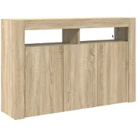 vidaXL Dressoir Sonoma Eik 116 x 30 x 75 cm Bewerkt hout