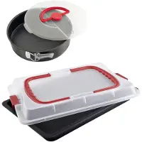 Dr. Oetker Rechthoekige bakplaat met deksel en springvorm met deksel 42 x 29 cm Bake and Go