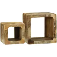 vidaXL TV Eenheden 2 st Bruin 36 x 30 x 36 cm Massief Mango Hout