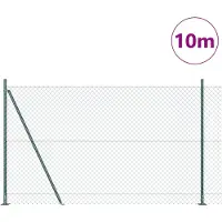 vidaXL gaashek met betonnen voetstuk 10 x 1,6 m PVC-Coated Staal Groen