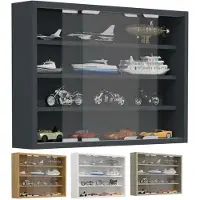 VCM AgisaM glazen vitrines wandmontage 2 schuifdeuren antraciet.