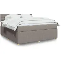 vidaXL Boxspring met matras stof taupe 180x200 cm