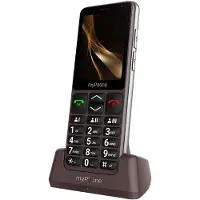Myphone Senior telefoon met geheugenknoppen Autonomie 18 dagen oplaadstation Bruin
