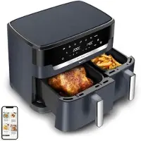Moulinex Friteuse zonder olie, 11 liter, dubbel, energiezuinig, met 7 standen