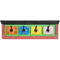 vidaXL Kapstok Zwart 80 x 25 x 2 cm Massief Mango Hout