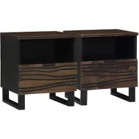 vidaXL Nachtkastje 2 st Walnotenhout 40 x 33 x 46 cm Bewerkt hout