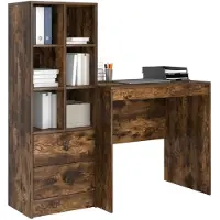 vidaXL Bureau Rook Eiken 125,5 x 50 x 127 cm 2 st