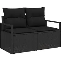 vidaXL Tuinbank Set 6 st Zwart poly rattan