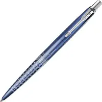 Parker Jotter balpen | Special Edition | Seoul Blue met verchroomd detail | Medium penpunt | Blauwe inkt | Geschenkverpakking