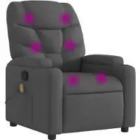 vidaXL Massagestoel in donkergrijze stof