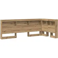 vidaXL Opberghoofdbord Artisan Eiken Bewerkt hout