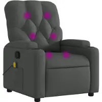 vidaXL Massagestoel in donkergrijze stof