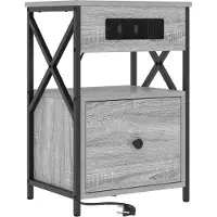 vidaXL Nachtkastje Grijs Sonoma 40 x 31 x 60 cm Bewerkt hout