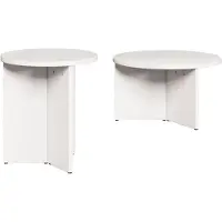 vidaXL Salontafel 2 st Wit 49 x 49 x 28 cm Massief grenenhout