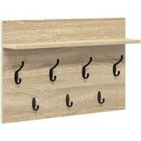 vidaXL - Wandgemonteerde - kapstok - Muurmontage - Sonoma - Eik - 60 - x - 40 - x - 12 - cm
