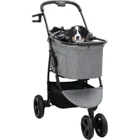 vidaXL Opvouwbare Huisdier Kinderwagen Grijs 78 x 54 x 101 cm