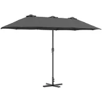 vidaXL Tuinparasol 370 x 197 x 239 cm Polyester en Aluminium Antraciet
